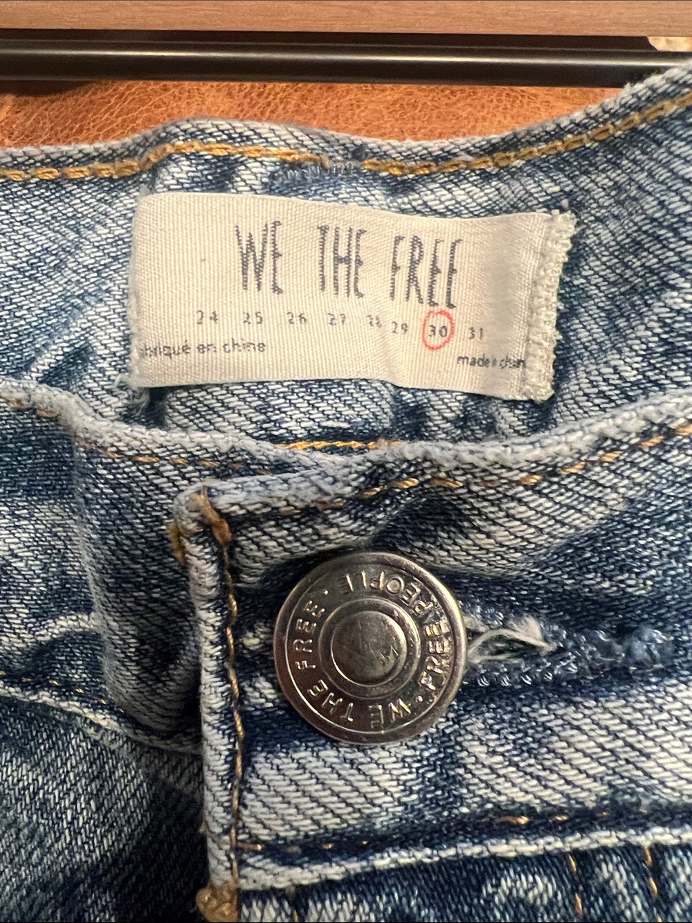 FREE PEOPLE Destroyed Denim Shorts 30